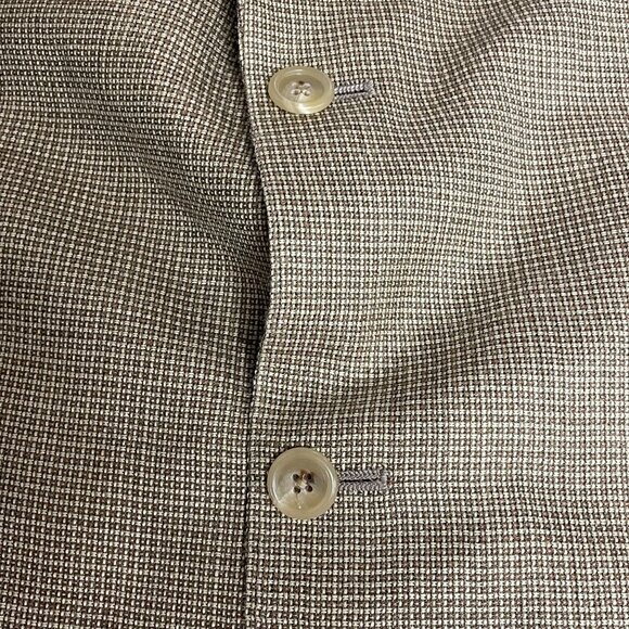 Austin Reed Small Checked 2 Button Blazer Tan Cream Sz 41L Made in USA - Picture 5 of 9